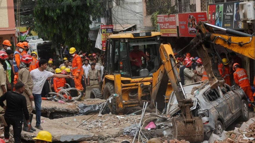 delhi building collapse